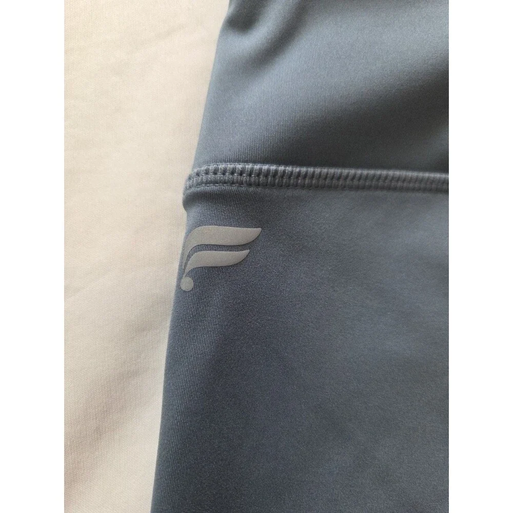 Fabletics |Size XL| Blue High Waisted Leggings Mesh Calf Panels Reflective Trim - Picture 8 of 15